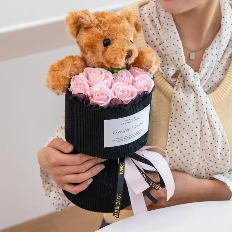 1PCS Neue Mini Nette Rose Bouquet Puppe Spielzeug Künstliche Blumen Valentinstag Rose Bouquet Hochzeit Geburtstag Erwachsene Kind geschenke