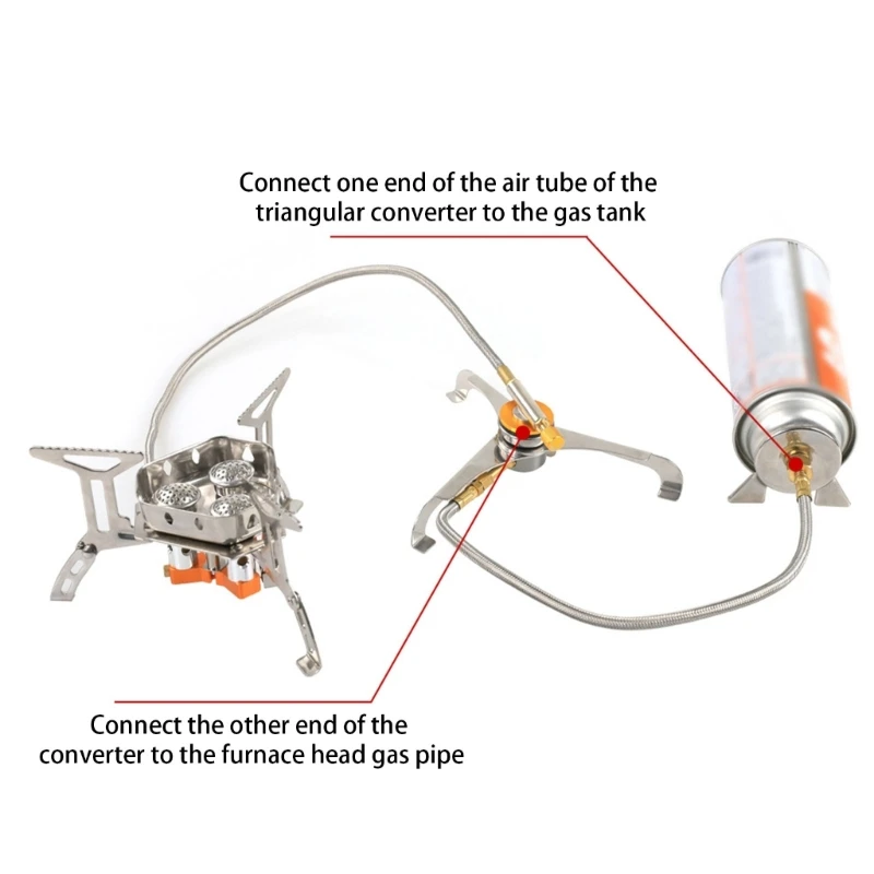 Camp Stove Adapter, Gas Canister Conversion Head, Outdoor Picnics Cooking Gas Refills Adapter, Long Tanks Gas Adapter