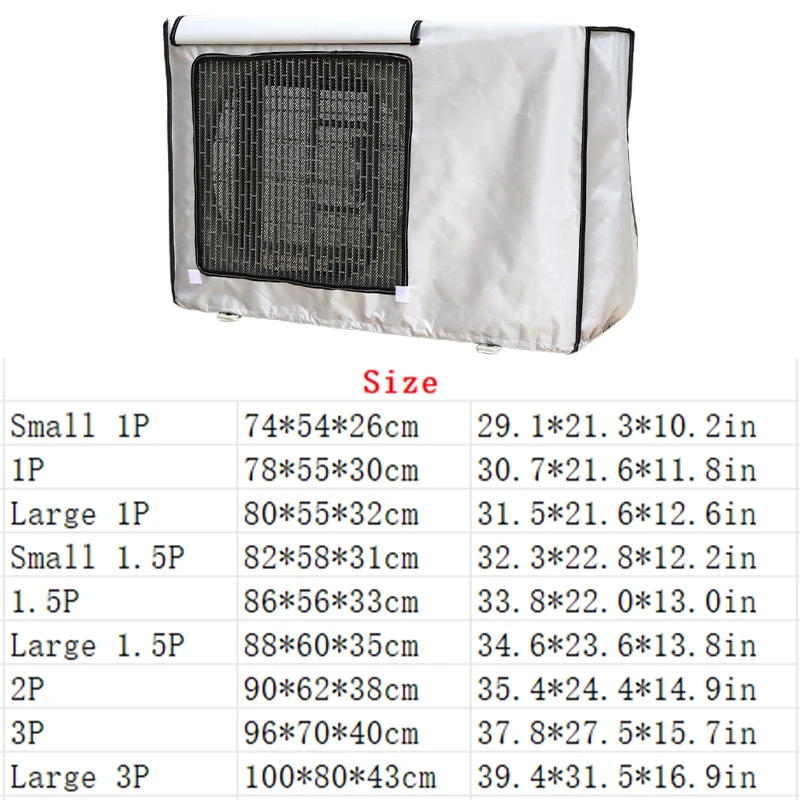 Large Size Outdoor Air Conditioner Cover Waterproof Dust Cover Anti-Snow Cleaning Bag Rainproof Sun-proof AC Unit Protection