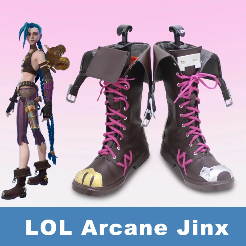 

Anime Cosplay Props Game LOL Animation Arcane Jinx Custom Boots Halloween Carnival Show Shoes for women men Custom made anysize