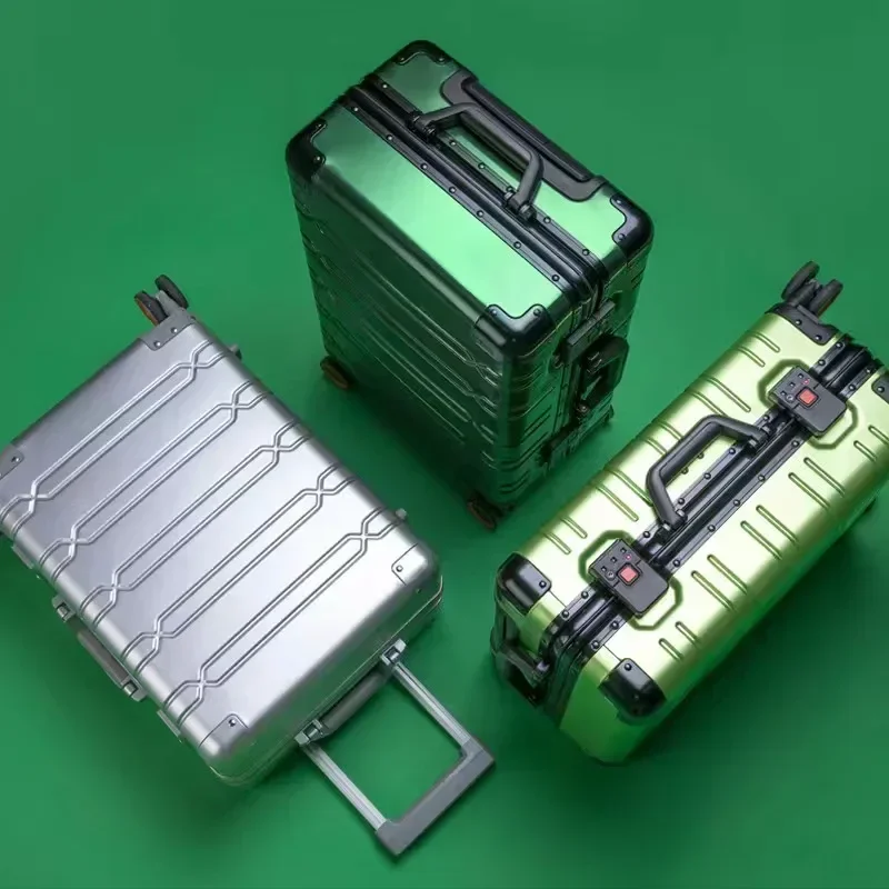 Reiskoffer Carry-Ons Cabinekoffer Volledig aluminium-magnesiumlegering Zakelijke rolbagage voor heren op wielen Trolleybagage