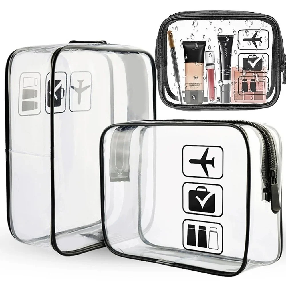 3/1 pezzi borsa per trucco con cerniera trasparente scatola per organizer uomo donna borsa per cosmetici trasparente da viaggio borse per trucco da toilette impermeabili