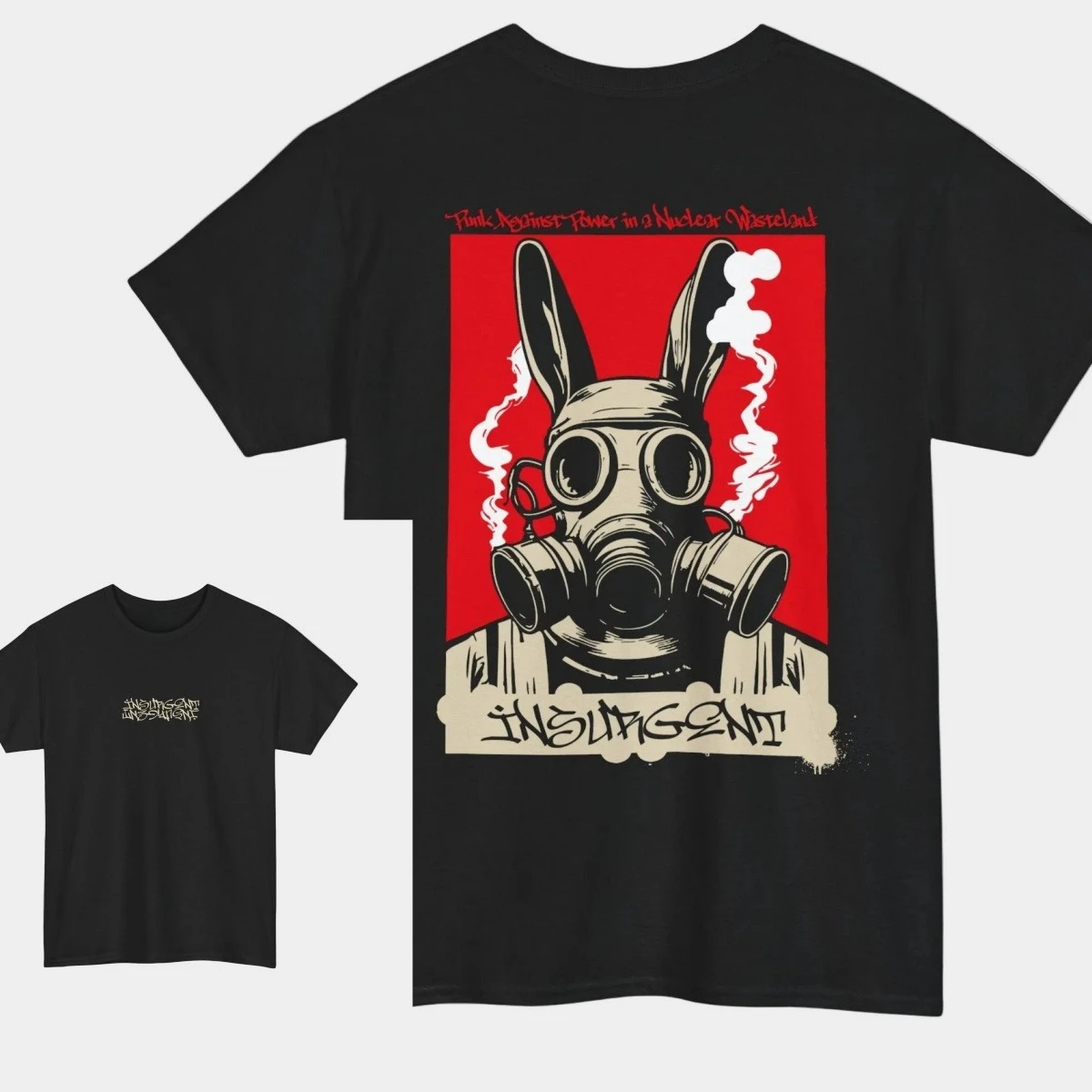 2026 Insurgent - Punkrabbits Oversized Streetwear Graphic T-Shirt for Rebels & Dreamers