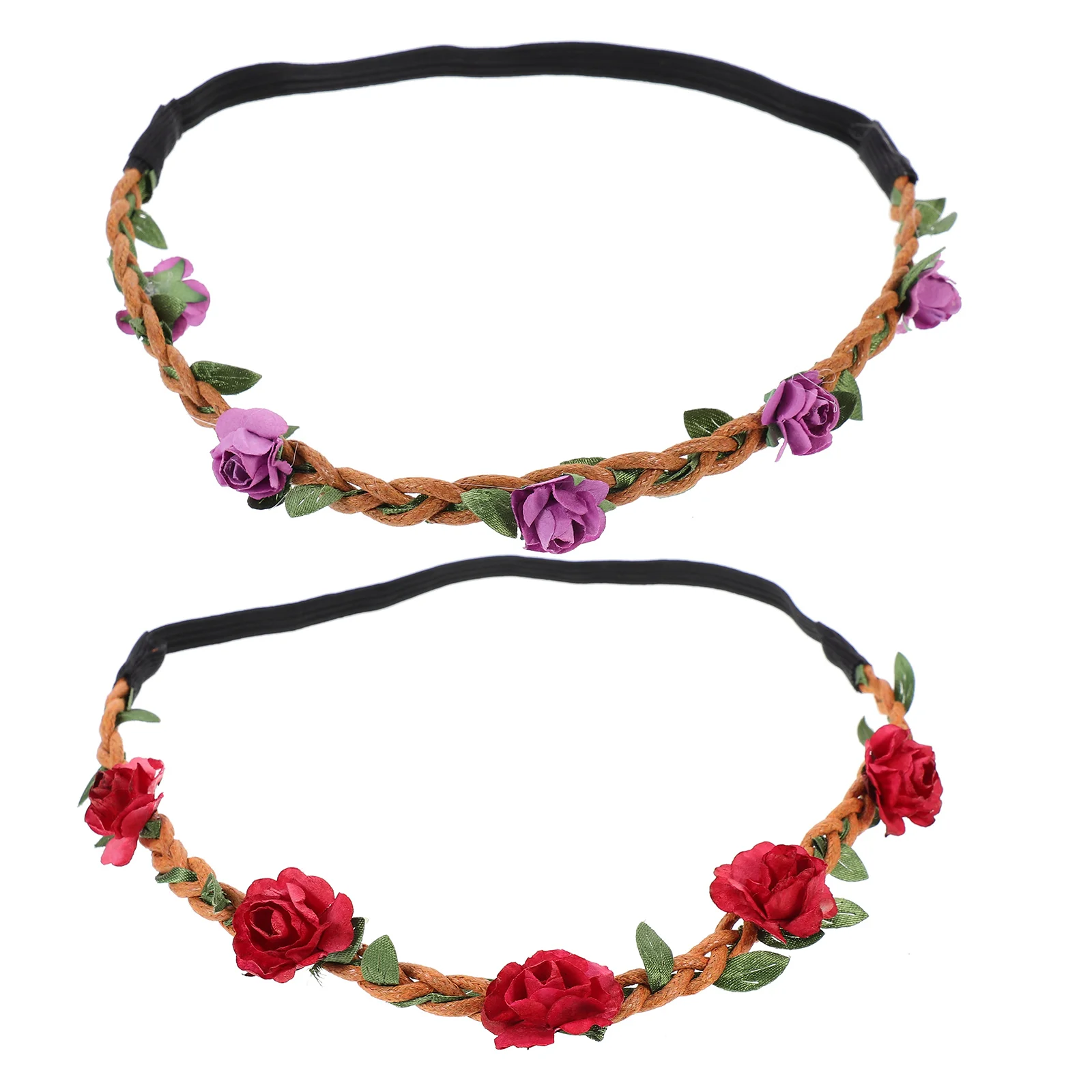 

4 Pcs Rose Headb Korean Velvet Floral Hair Accessories Women Girls Ladies Wedding Party Bridesmaids Music Festival