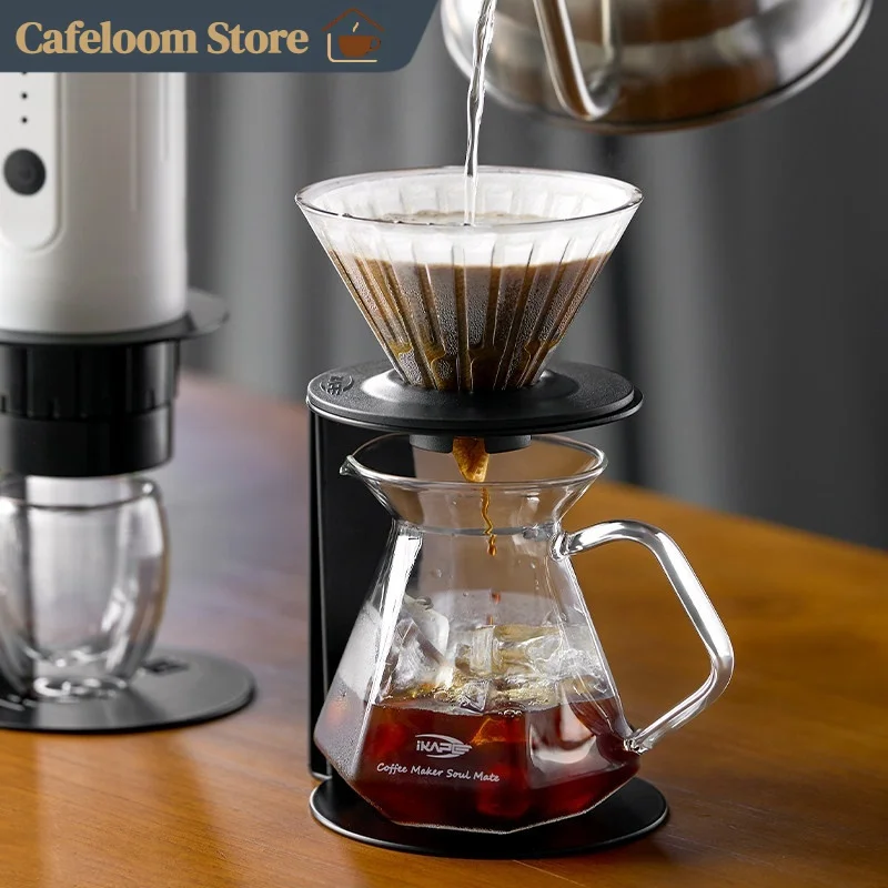 IKAPE Diamond Sharing Pot Glass Coffee Server Hand Brew Coffee Pot Shape Pour Over Coffee Maker Tool For Home Office Barista Use - view 4