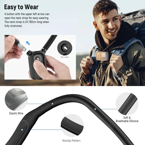 Imagen 2 del producto NEEWER-Soporte magnético Original para montaje en el cuello con Clip para teléfono, traje para GoPro Hero 12 11 10 MAX DJI Action 4 Insta360 iPhone Samsung