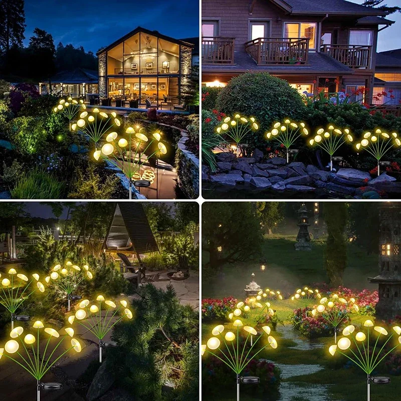 Solar Courtyard Lights Outdoor Waterproof Garden Mushroom Lights Courtyard Reed Outdoor Decoration Dandelion Ground Plug Light