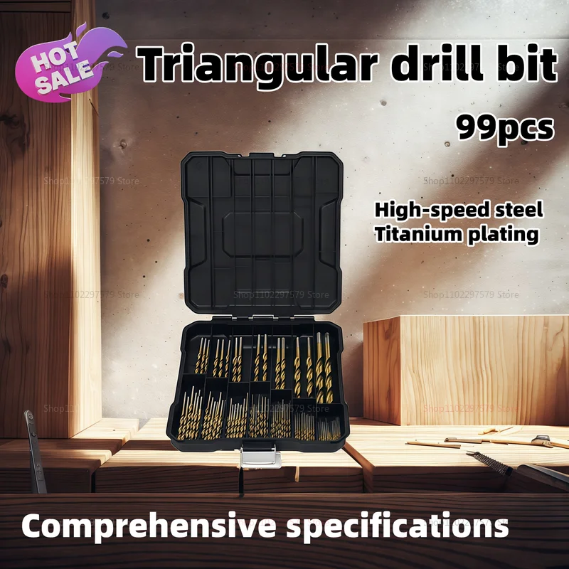 

Набор из 99 титановых спиральных сверл, высокоскоростная сталь, от 1/16 до 3/8 дюйма, для дерева, чугуна, прочный, антикоррозийный