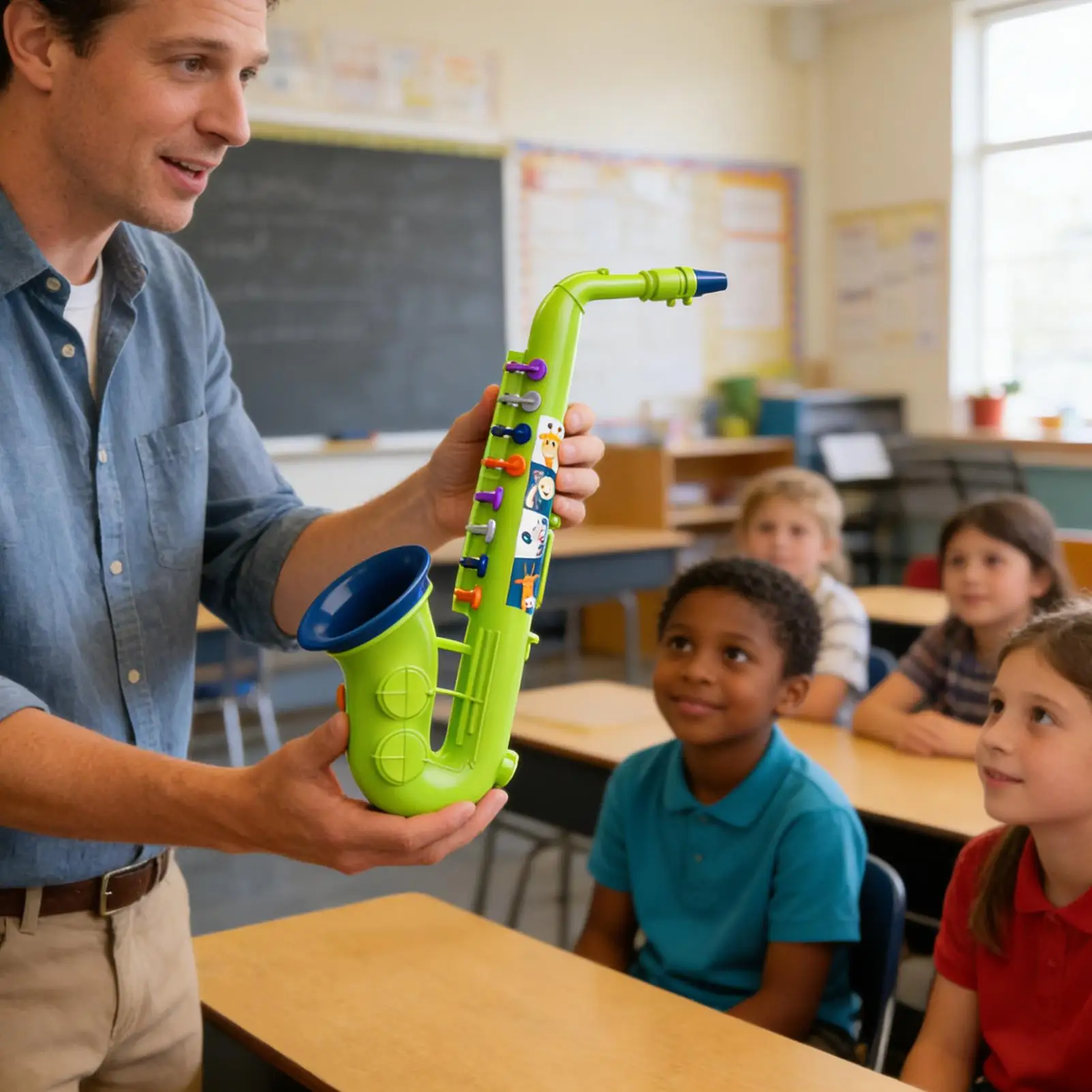 แซ็กโซโฟนของเล่นเด็ก 8 คีย์ เครื่องดนตรีเพื่อการศึกษาสำหรับผู้เริ่มต้น เด็กเรียนรู้ดนตรี ของขวัญวันเกิดสำหรับเด็กก่อนวัยเรียนและในห้องเรียน