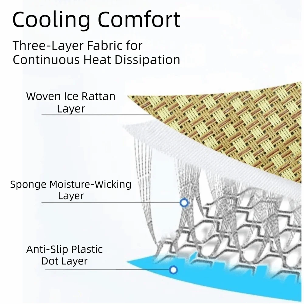 Rattan Cooling Pet Mat with Pillow 2