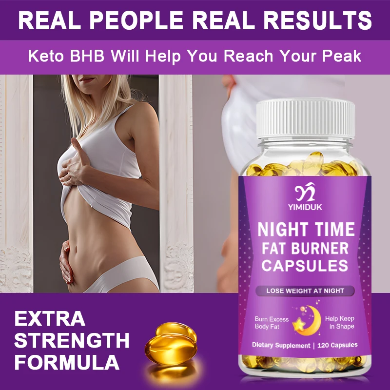 Nighttime Fat Burning Capsules Melatonin Supplement Improves Deep Sleep Powerful Tummy Control for Men and Women