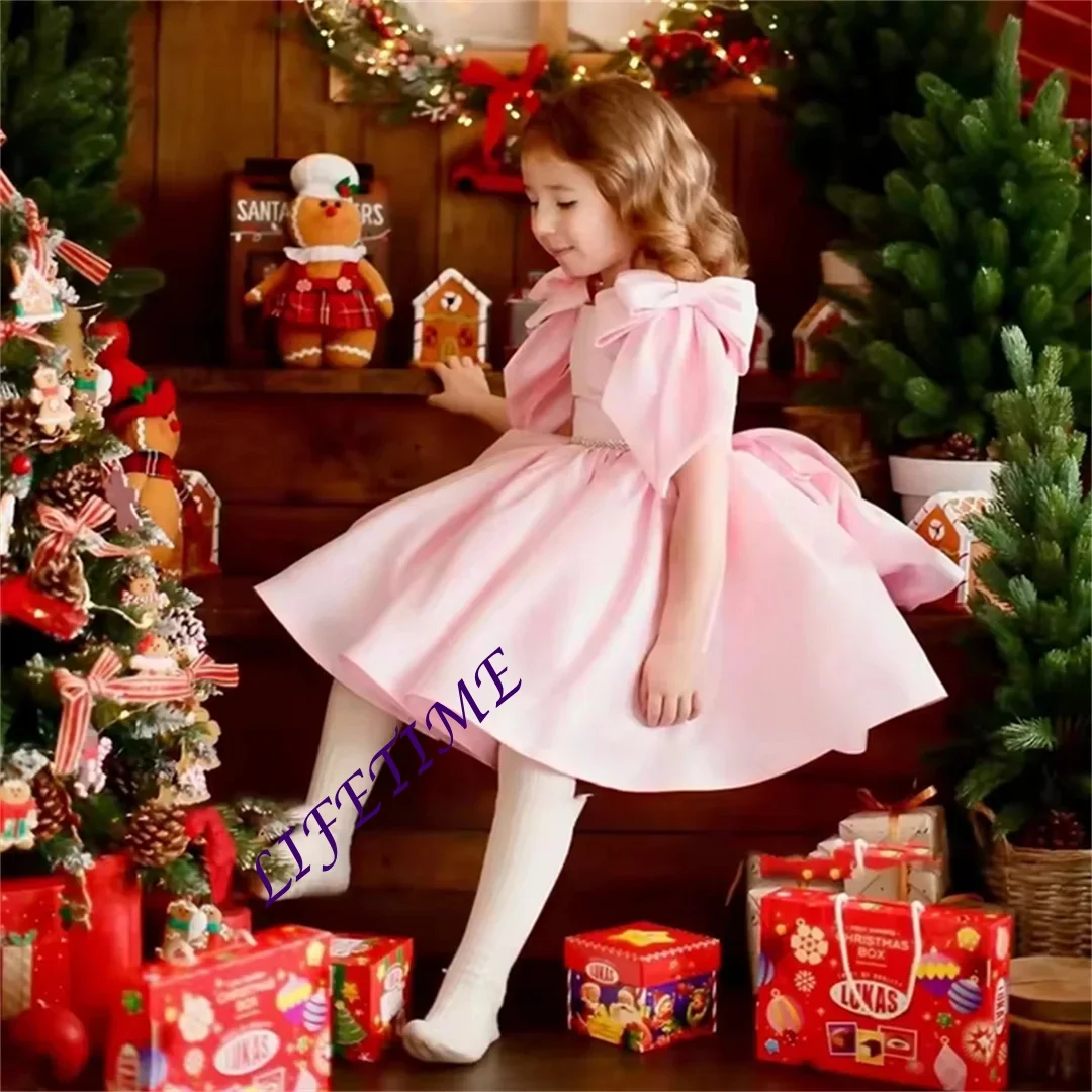 

Индивидуальные свадебные платья для малышей: атласное платье для девочек с цветами, праздничное платье с бантом для детей, блестящее платье для первого причастия, наряд для дня рождения и конкурсов красоты