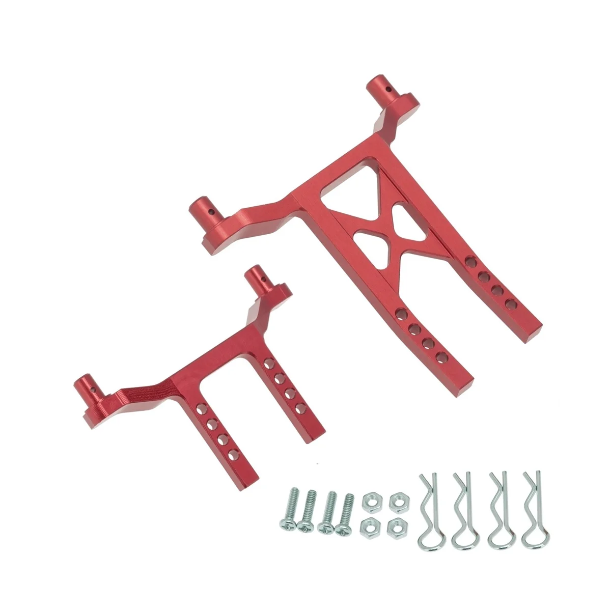 Metal RC Car Body Post Mounts Shell Column for Traxxas LaTrax Desert Prerunner Teton 1/18 RC Car Upgrade Parts,Red