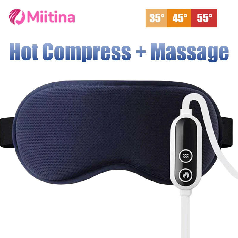 Electric Vibration Eye Massager Heated Eye Mask Wireless Relieve Eye Strain Dark Circles Constant Temperature Relief Sleeping