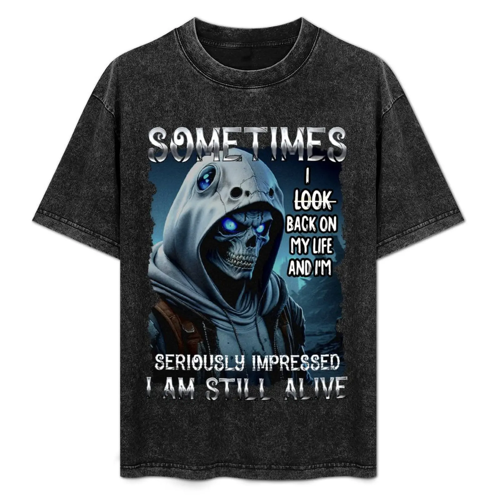 Parfois, j'observe ma vie et je me demande comment je peux encore être en vie. T-shirt à manches courtes pour grands et corpulents.