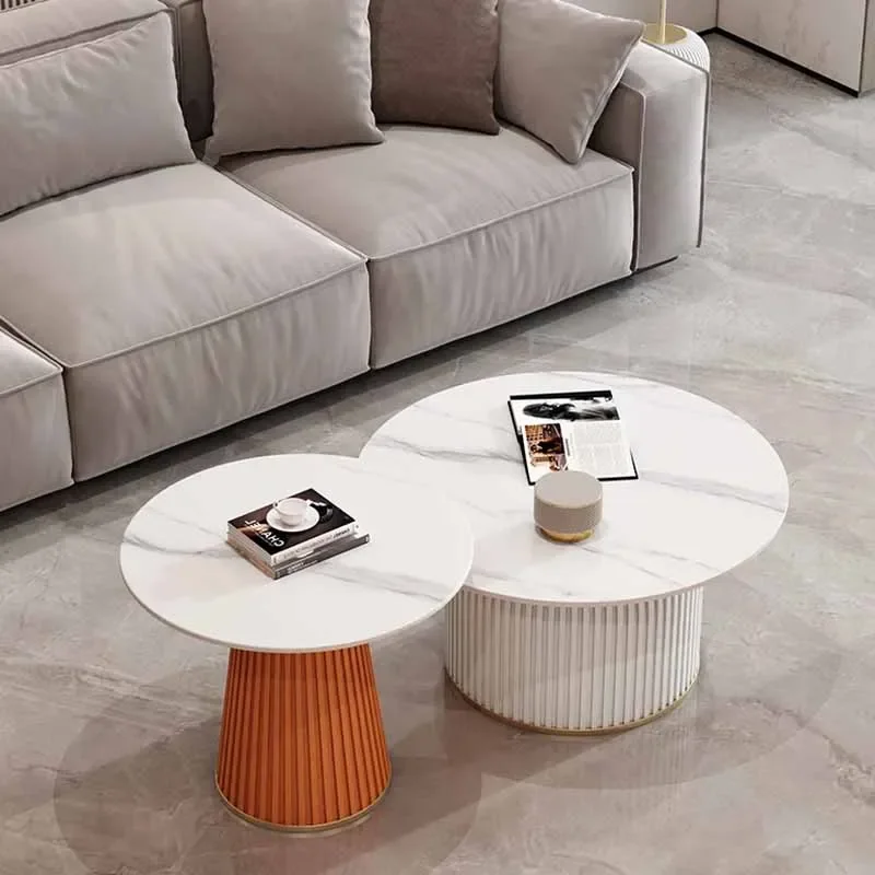 Modern Luxury Coffee Tables Hardcover Metal Italian Round Coffee Tables Unique Minimalist Premium Mesa Auxiliar Salon Home Decor