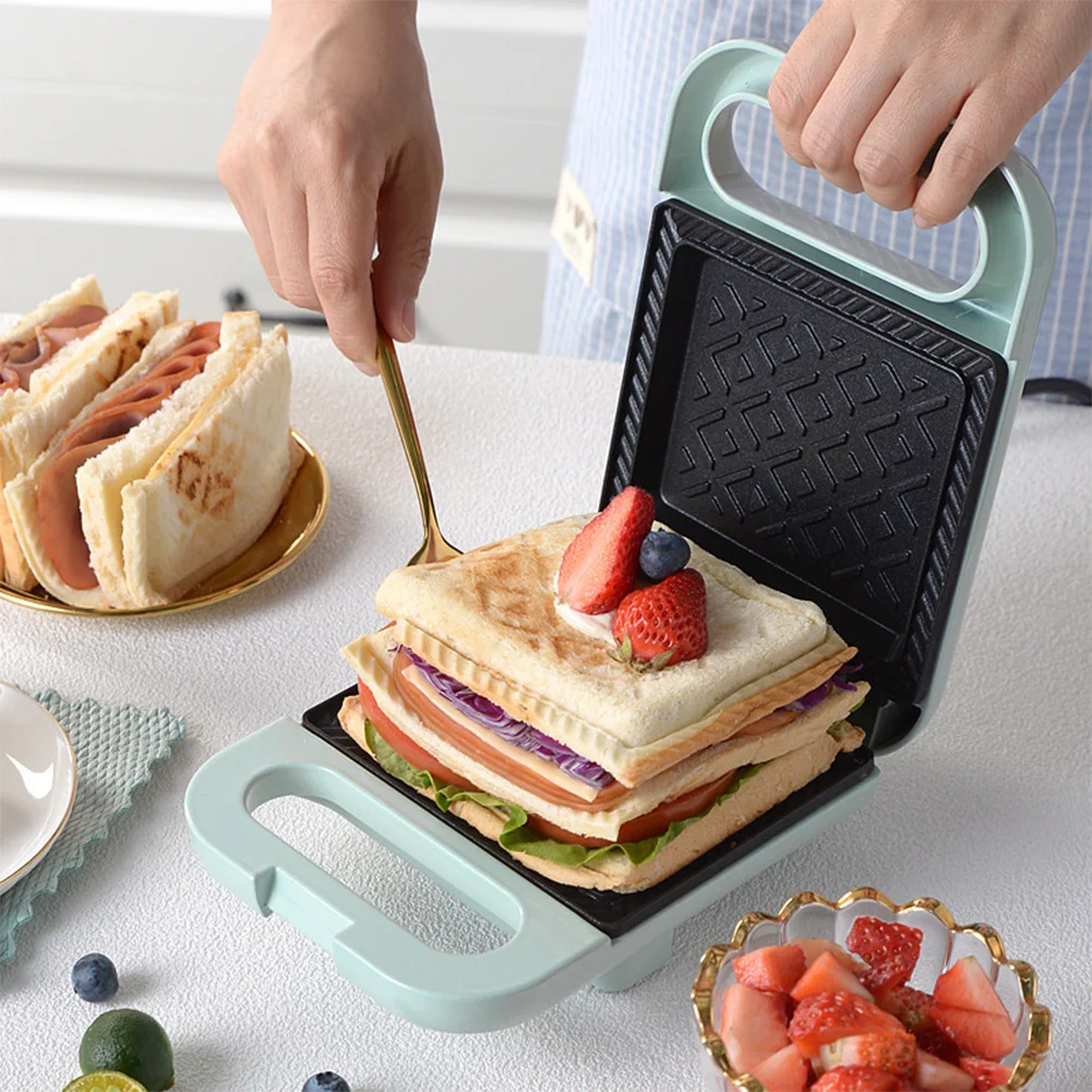 Electric Sandwich Maker Panini Press with Non-Stick Coating Home Toaster Portable Egg Omelette Pan for Meat Beef Omelette EU