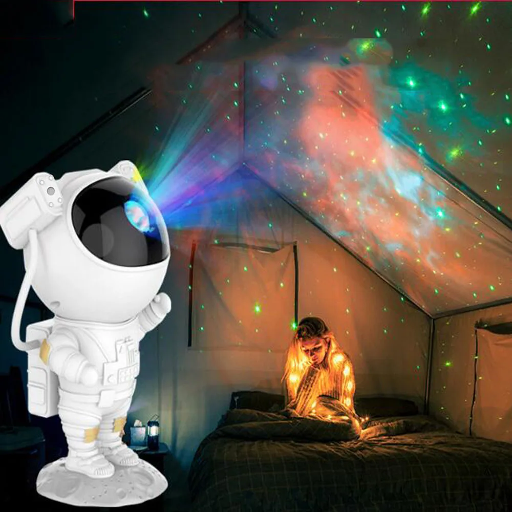 Imagem -05 - Galaxy e Star Astronaut Projetor Led Night Light Lâmpada de Céu Estrelado Decoração do Quarto Presentes Decorativos para Crianças