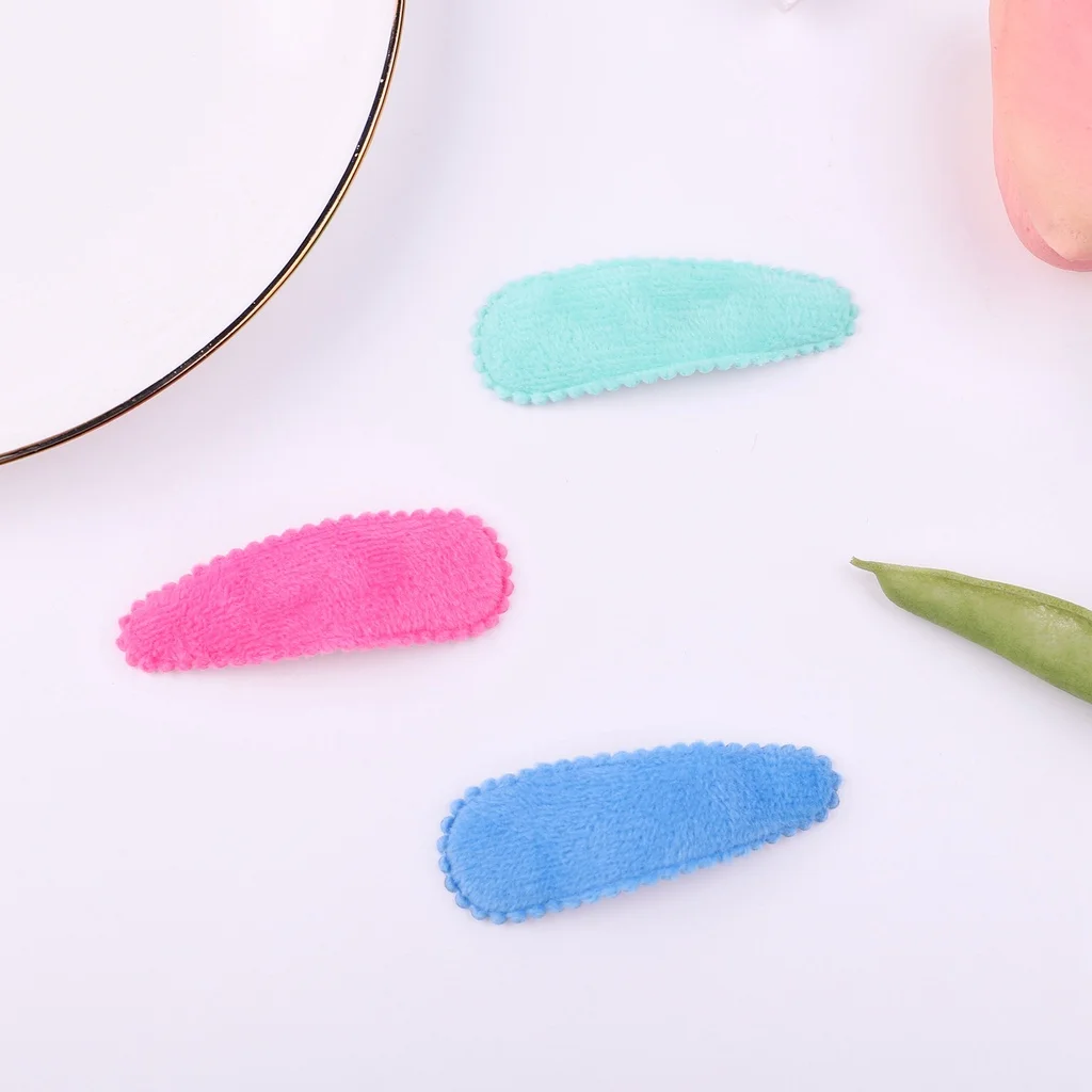 2Pcs/lot Women Solid Plush Waterdrop Shape Hair Clips For Cute Girls Snap Clip Hairpins Barrettes Headwear Kids Hair Accessories