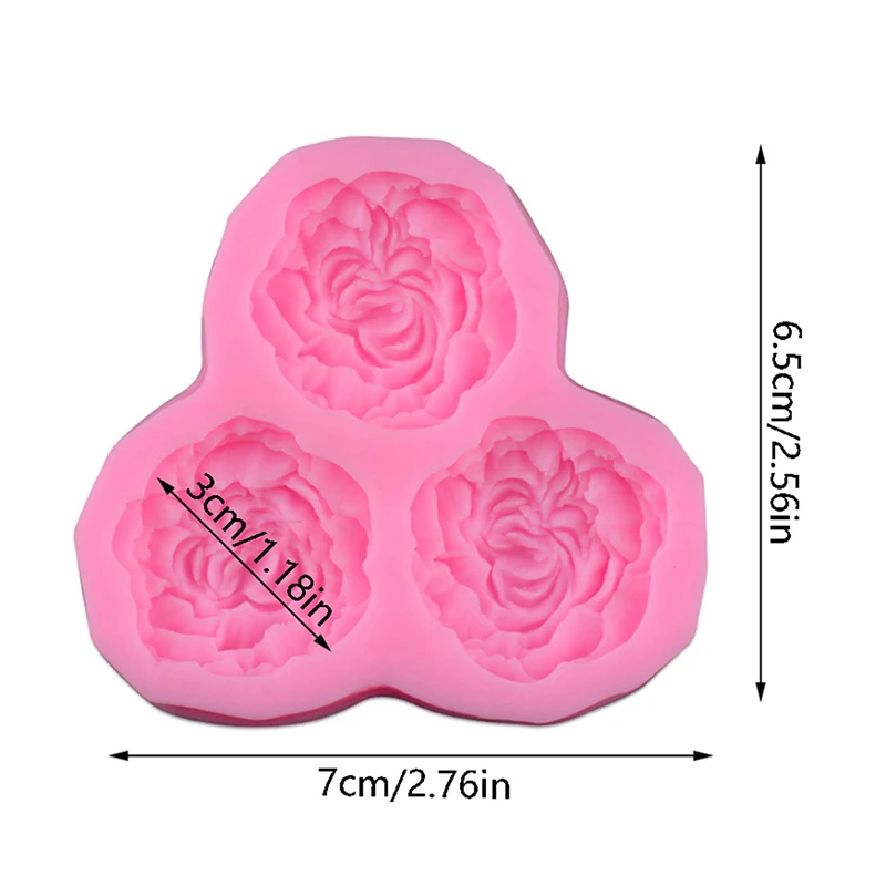 Peony Flower Silicone Mold Wedding Cupcake Topper Fondant Cake Decorating Tool