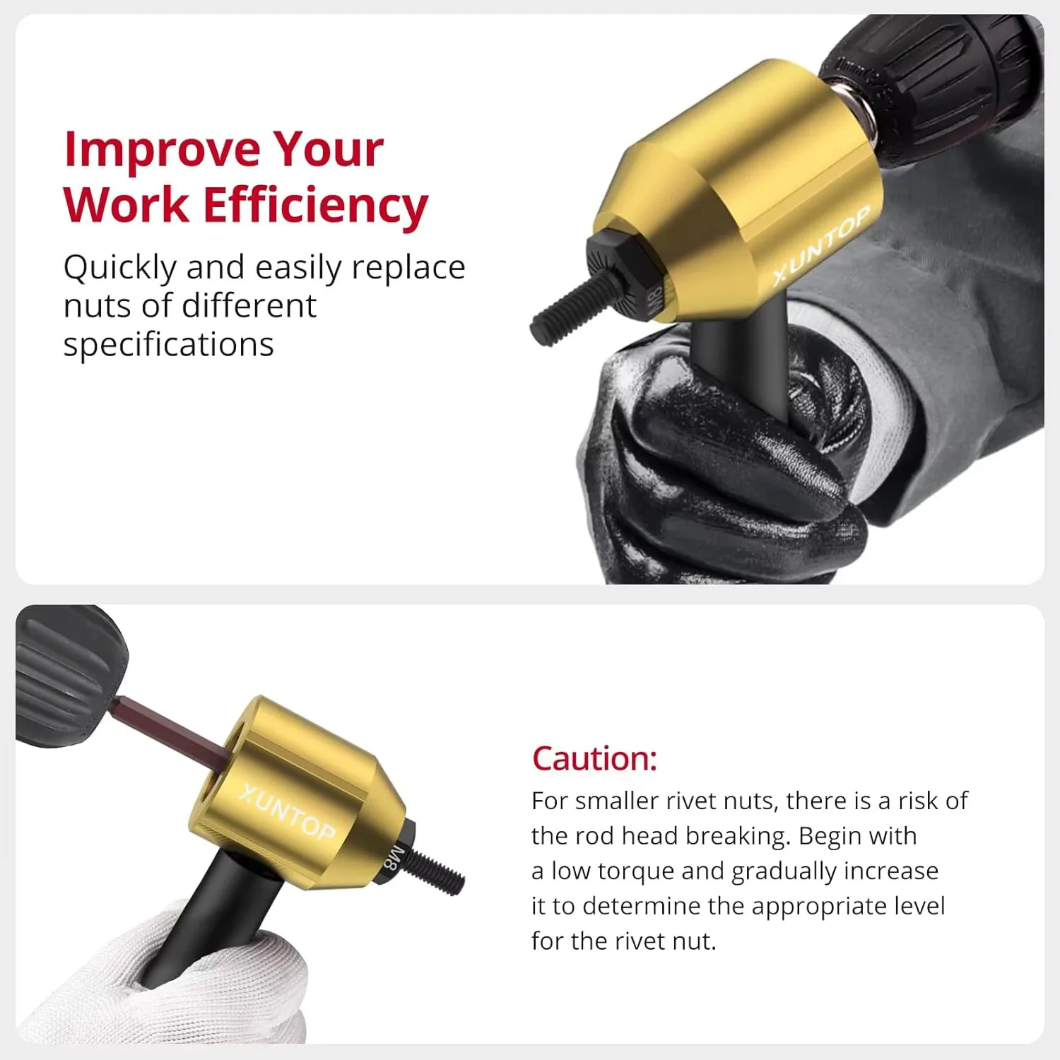 リベットナットドリルアダプターツールキット、アクセサリ、メートル法およびインペリアルサイズ、電動リベットガン用ナットガンアダプター、100個