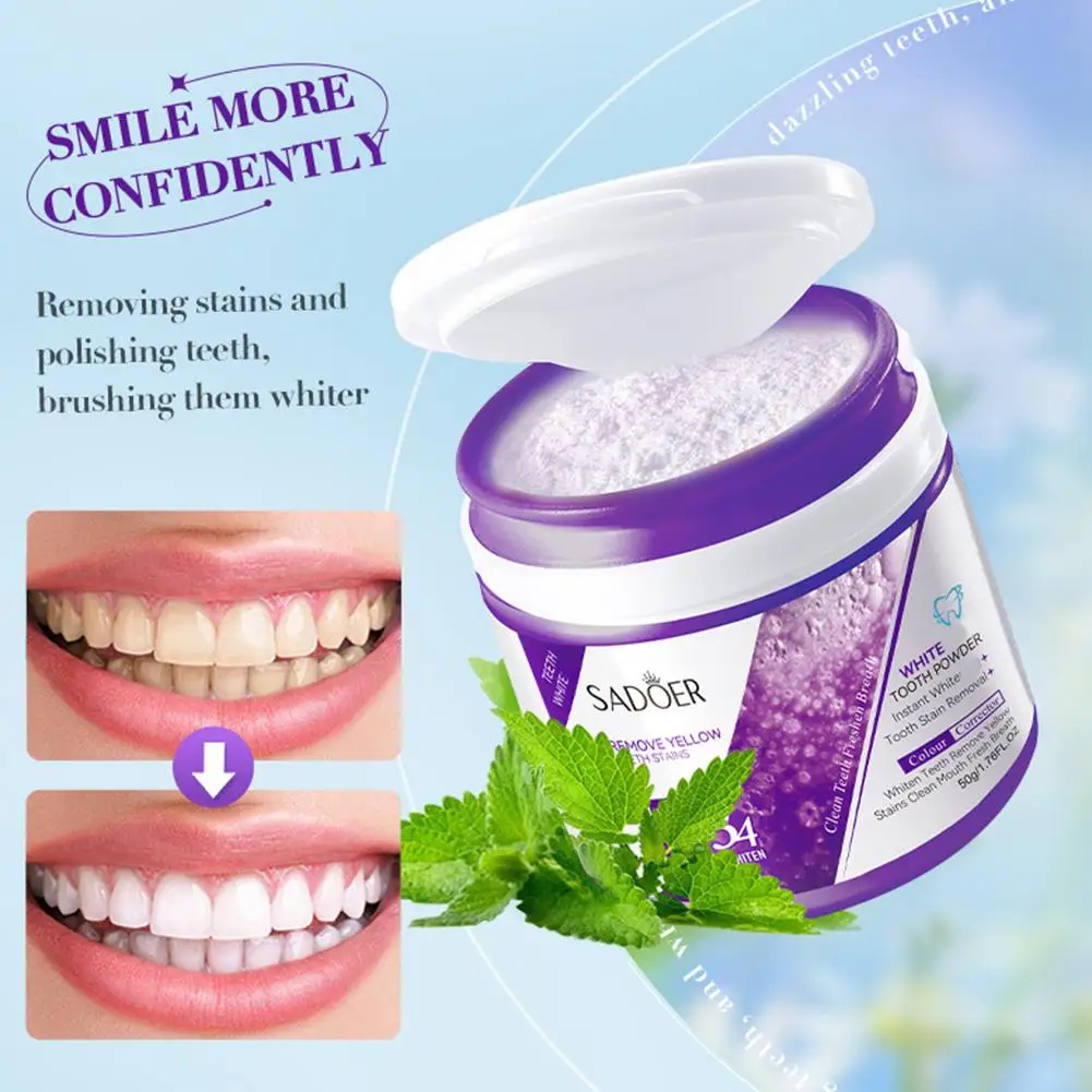 Teeth Whitening Powder Remove Plaque Stains Dental Hygiene Oral Fresh Tooth Care Products Breath Bad Calculus Cleaning T8Z2