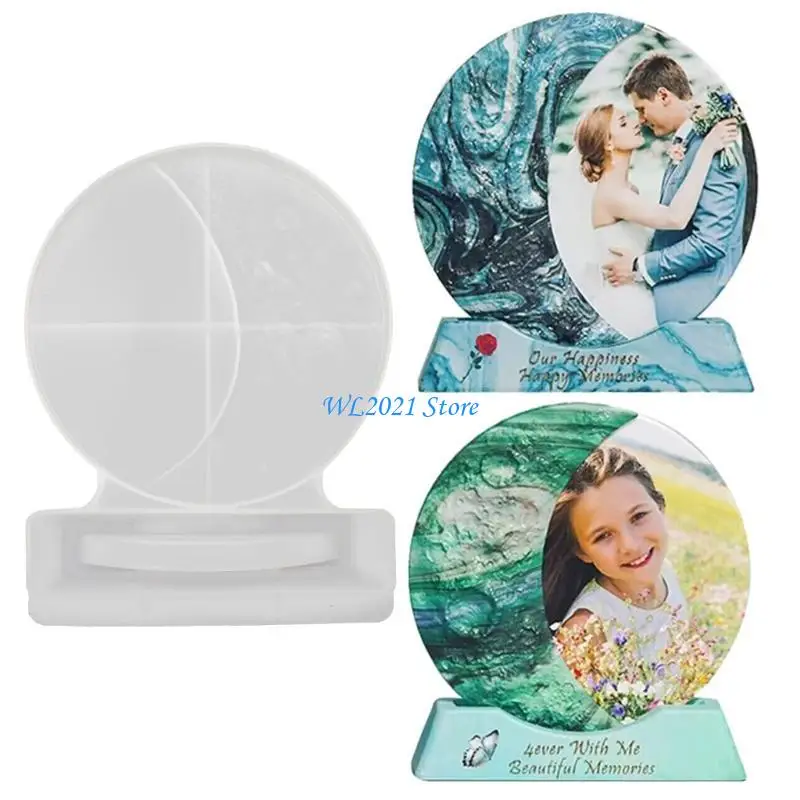 G5GC إطار صورة القمر الهندسي قالب من السيليكون مع قاعدة راتنجات الايبوكسي صب المجوهرات أداة صنع ديكورات المنزل الحرفية ذاتية #5