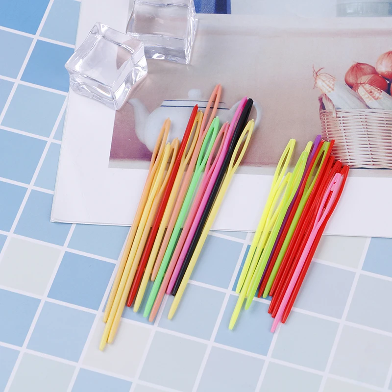 10Pcs Knit Sewing Needle Multicolor Plastic Sewing Needles DIY Craft Accessories
