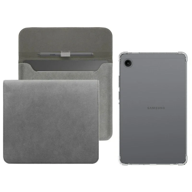 

2-в-1 для Samsung Galaxy Tab A11 SM-X133 SM-X135 8,7 дюйма, прозрачный противоударный чехол из ТПУ + тонкая сумка для хранения планшета