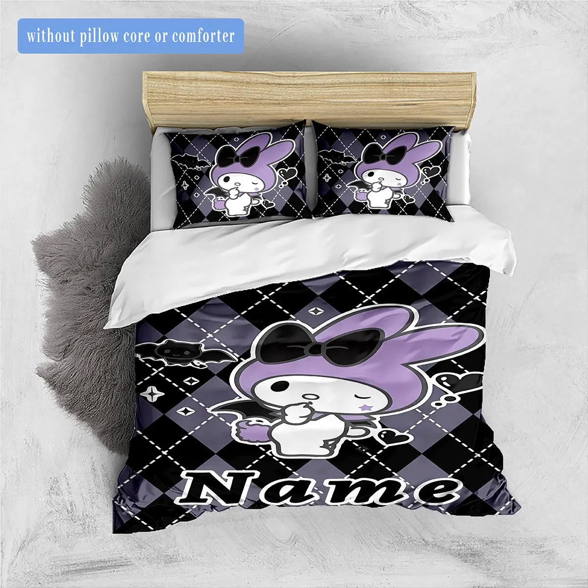 Duvet Cover Set [Customization] NameDark Devil Melody Pattern  Room Decoration (1*Duvet Cover+2*Pillowcase, Without Core)