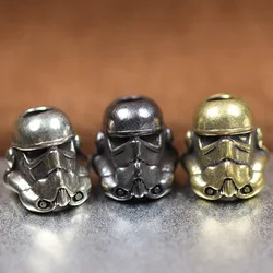 Soldier Helmet Knife Beads Brass EDC Outdoor Tools DIY Paracord Accessories Keychains Keychain Lanyard Pendants Punk Charms Gift