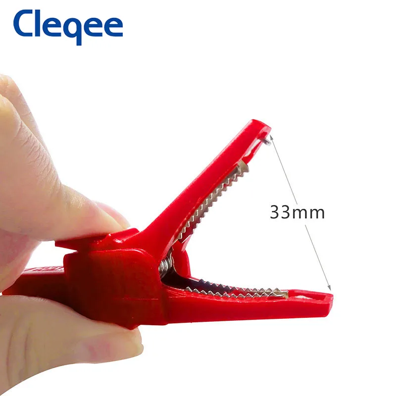 Cleqee P2003 10PCS Heavy Duty Alligator Clips with 4mm Banana Socket Insulated Crocodile Clamp Multimeter Test Clip 1000V 32A