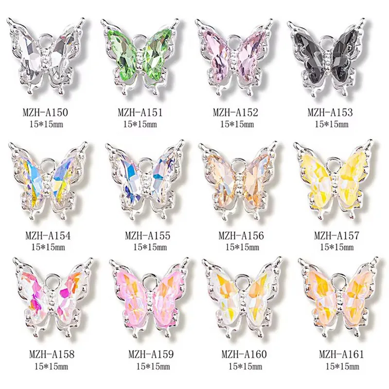 

10pcs/Pack 3D Nail Charms Parts Crystal Decor Butterfly Nail Art Accessories Nail Parts For Manicure Figures Nailart Supplies#A2