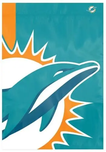 Miami Dolphins Garden Flag Banner Bold Logo Design 12.5x18 Inch