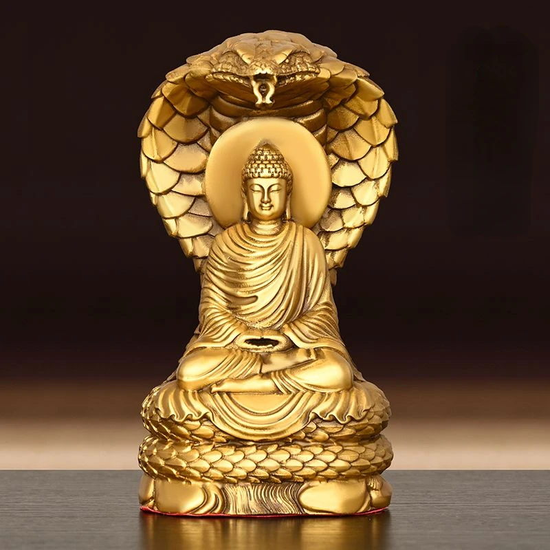 Puur Koperen Shakyamuni Huis Boeddha Hal Ambachten Koperen Boeddha Standbeeld Huis Woonkamer Slaapkamer Feng Shui Ornamenten