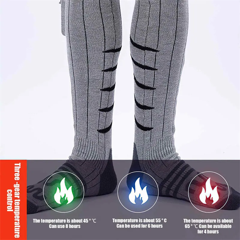 Heating Sockers With Battery Box Rechargeable Anti-Cold Men Thermal Heated Foot charm Outdoor Camping Ski Sports Winter