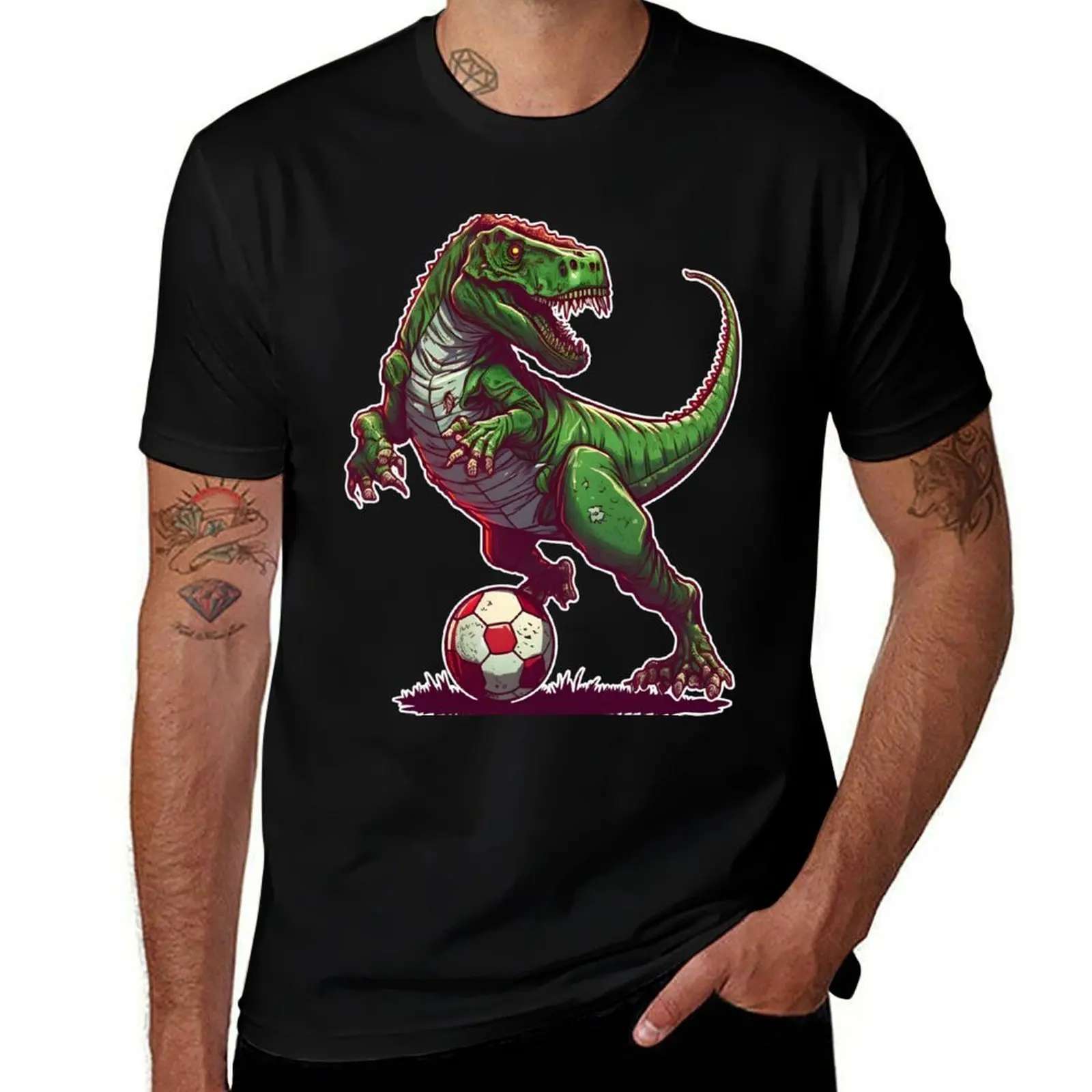 

Dinosaur Soccer T-Shirt plus sizes custom t shirt shirts graphic hippie clothes mens t shirts casual stylish