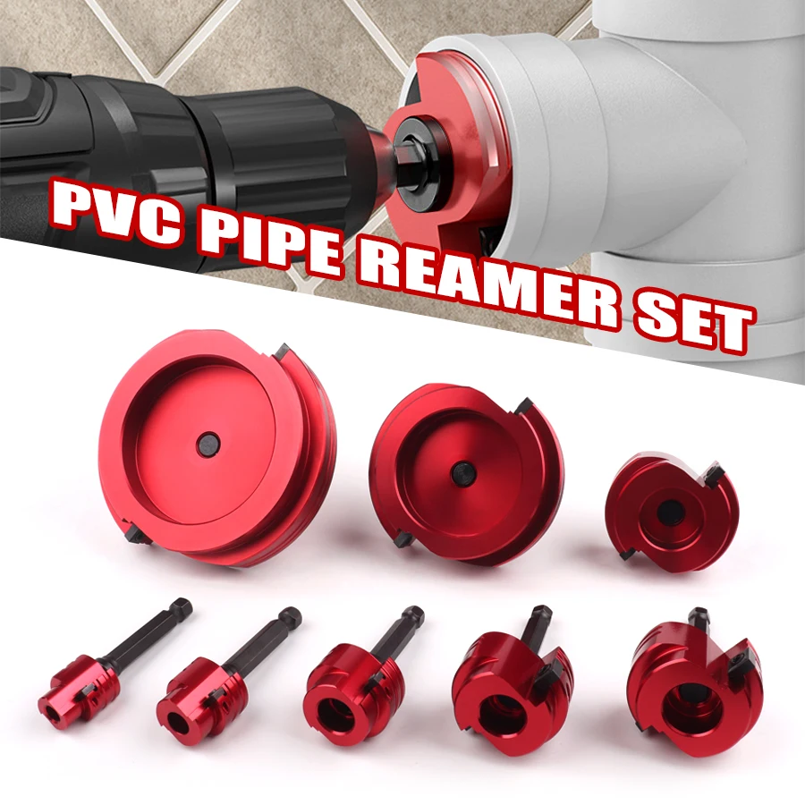8pcs PPR Pipe Reamer Tool Kit, Metal Manual Non Electric Rotating Tool, PVC Pipe Reamer