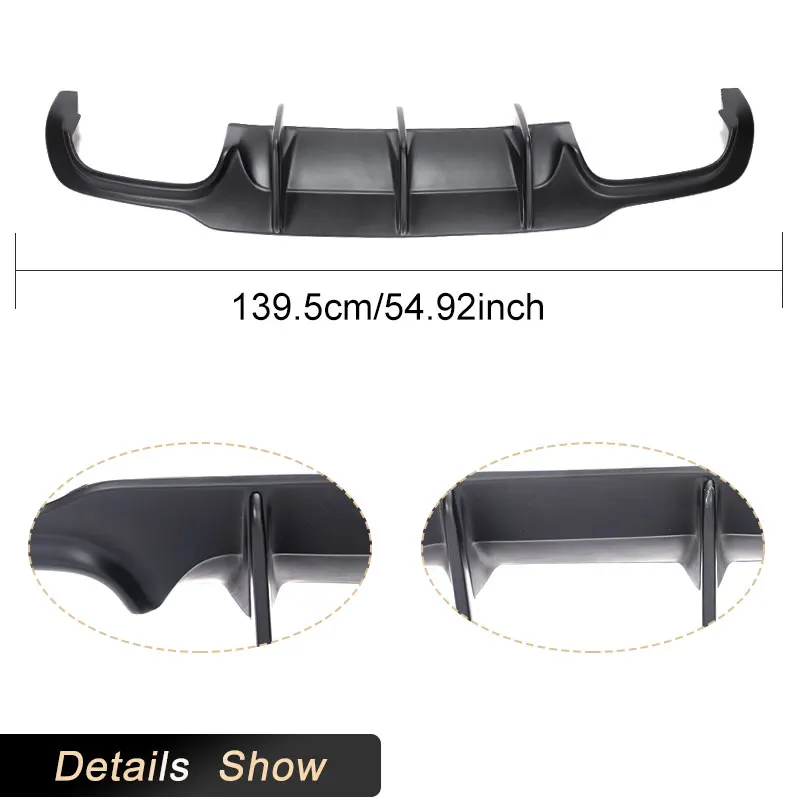 For W204 Rear Bumper Diffuser Lip Spoiler for Mercedes Benz W204 C63 AMG C300 Sport 2012-2014 Car Rear Apron Lip FRP Matte Black