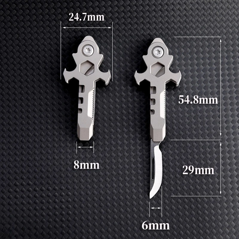 

Titanium Alloy Mini Unboxing Knife Outdoor Multifunctional Tool Convenient Portable Keychain Pendant Bottle Opener EDC Tool