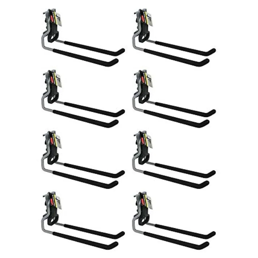 Fasttrack Wall Mounted Garage Storage Utility Multi Hook for Tools, Chairs, Hose, Equipment, and Other Items, Supports 50 Lbs E