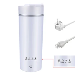 220V 110V Boiling Water Electric Heating Kettle EU US Plug Coffee Milk Tea Heated Cup Thermos Portable Work Office Water Bottle