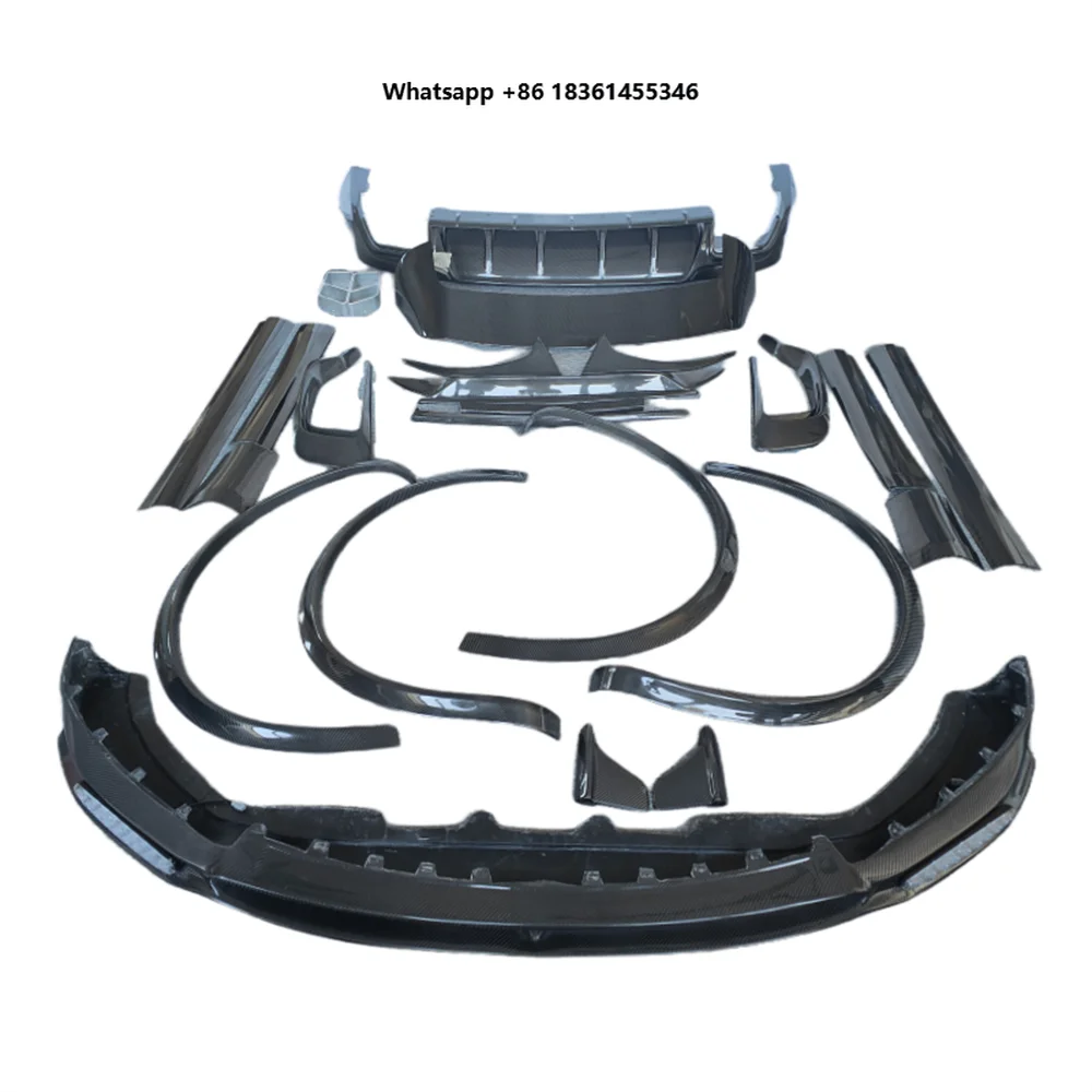 

For Levante Genuine Carbon Fiber M-style Front Lip Side Skirt Rear Diffuser Rear Spoiler Body KitUsed