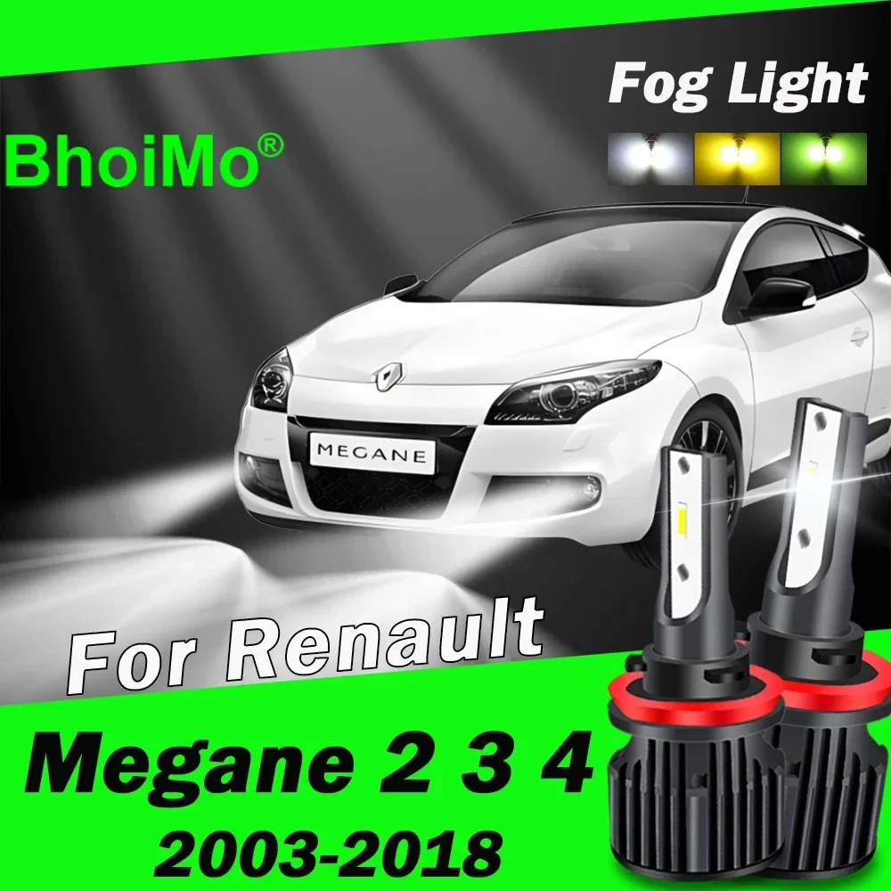 For Renault Megane 2 3 4 Front Fog Light Lamp Led Bulb 2003 2004 2005 2006 2007 2008 2009 2010 2011 2012 2013 2014 2015 2016