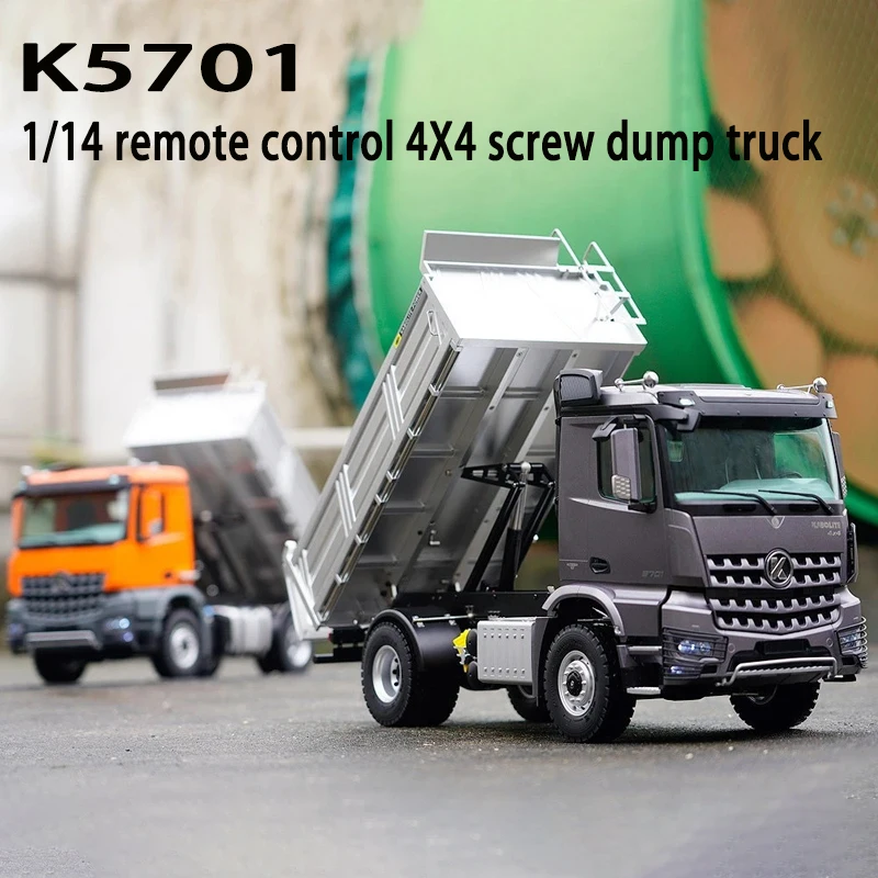 KABOLITE 1/14 Scale RC Dump Truck 5701 4x4 Remote Control Dumper Car RC Tipper Sound Light Light Sound 2-speed Toys Model