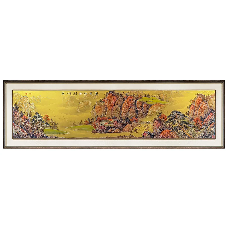 Decorative painting living room study landscape painting copper mural copper plate painting