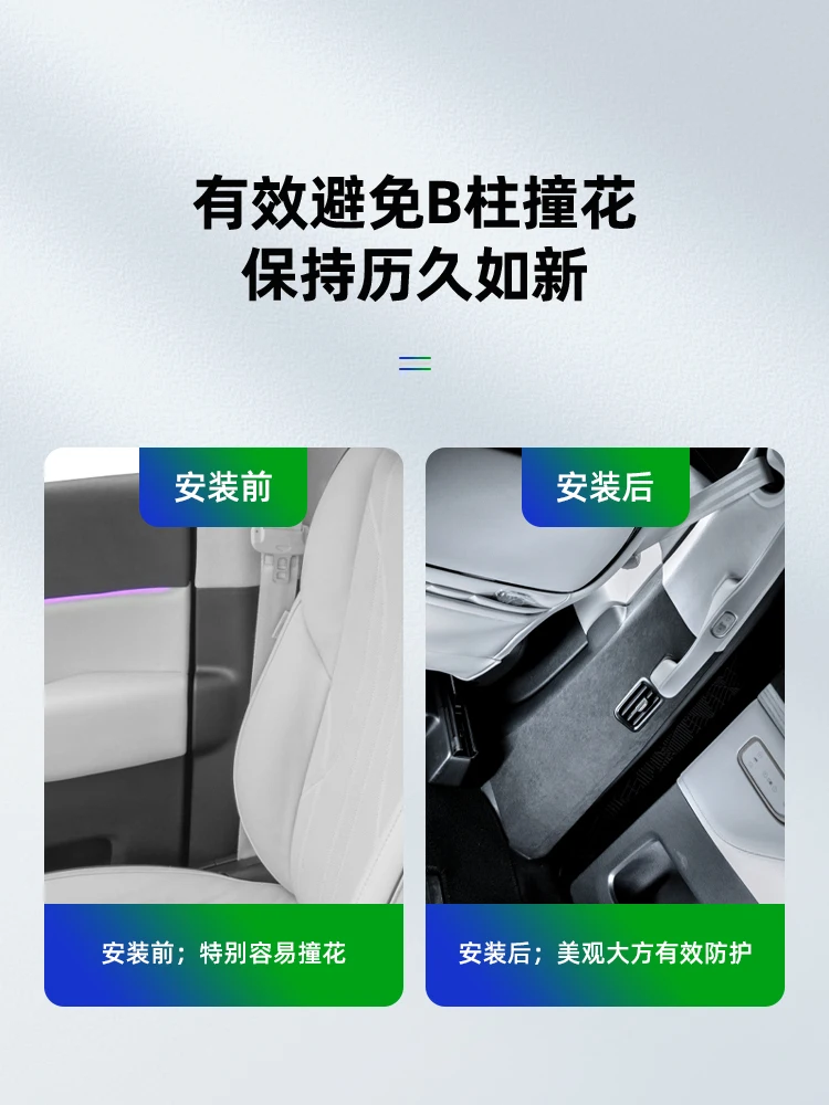 For Xpeng X9 2024-25 Alcantara B-pillar Under Anti Kick Decorative Sticker