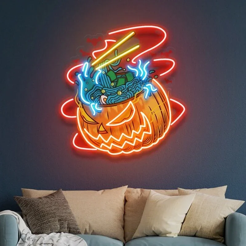 

Halloween Pumpkin Ghost Neon Signs Custom Led Halloween Neon Sign Room Decoration Bar Night Lights Wall Hang Decor