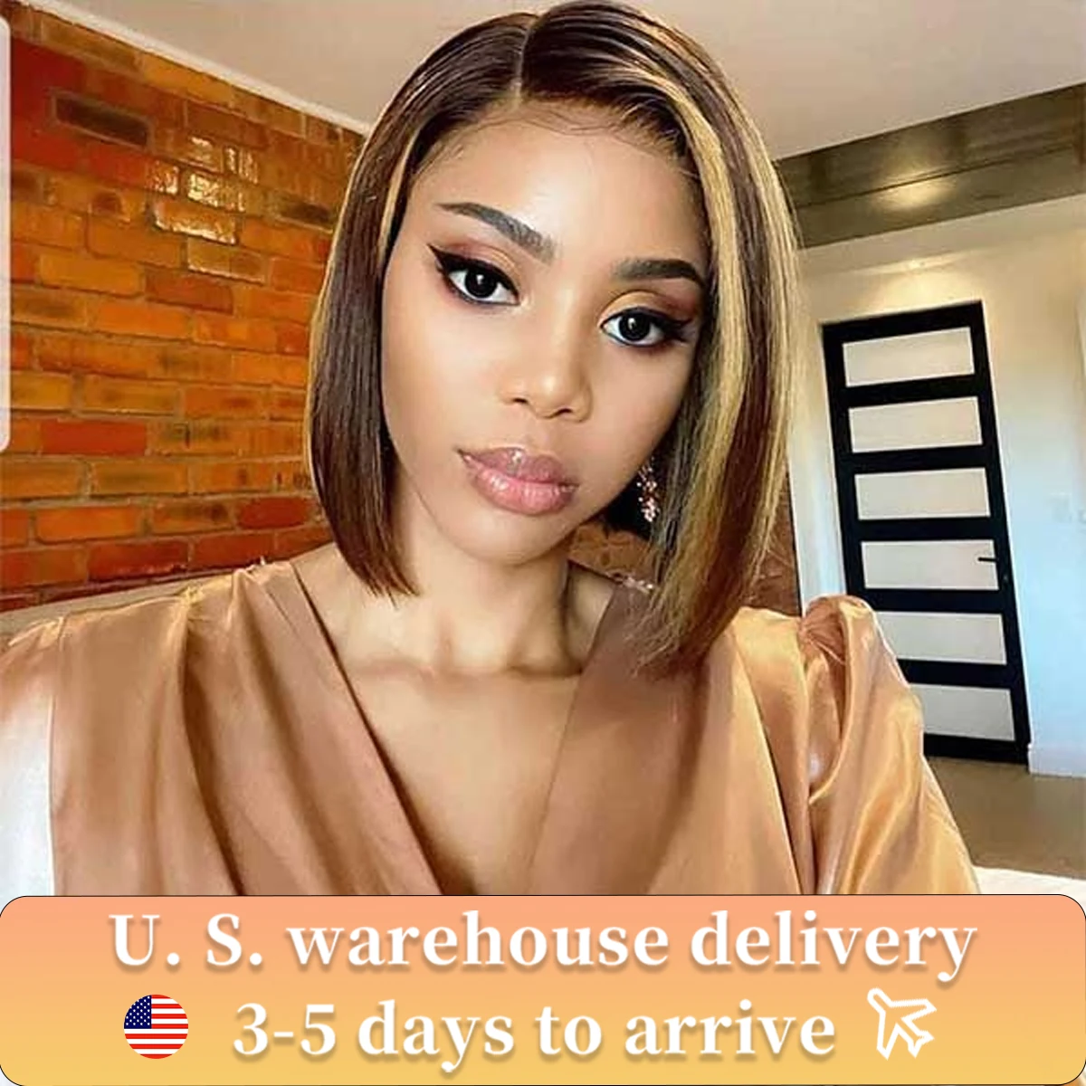 

Blond Wig Straight Bob Wig 13x4 Lace Front Wigs For Women Highlight P4/27 Peruvian Remy Hair Short Bob Ombre Human Hair Wigs