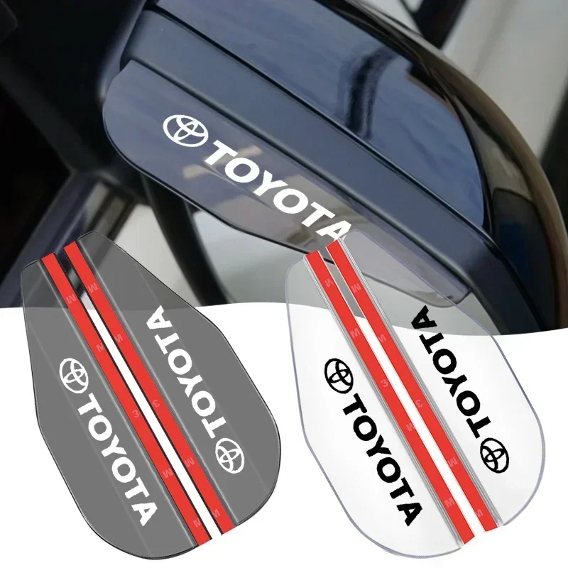 2Pcs Car Rear View Side Mirror Rain Board Eyebrow Sticker For Toyota Yaris Corolla Avensis Aygo Vitz Vios Yaris Mark-X Mirai